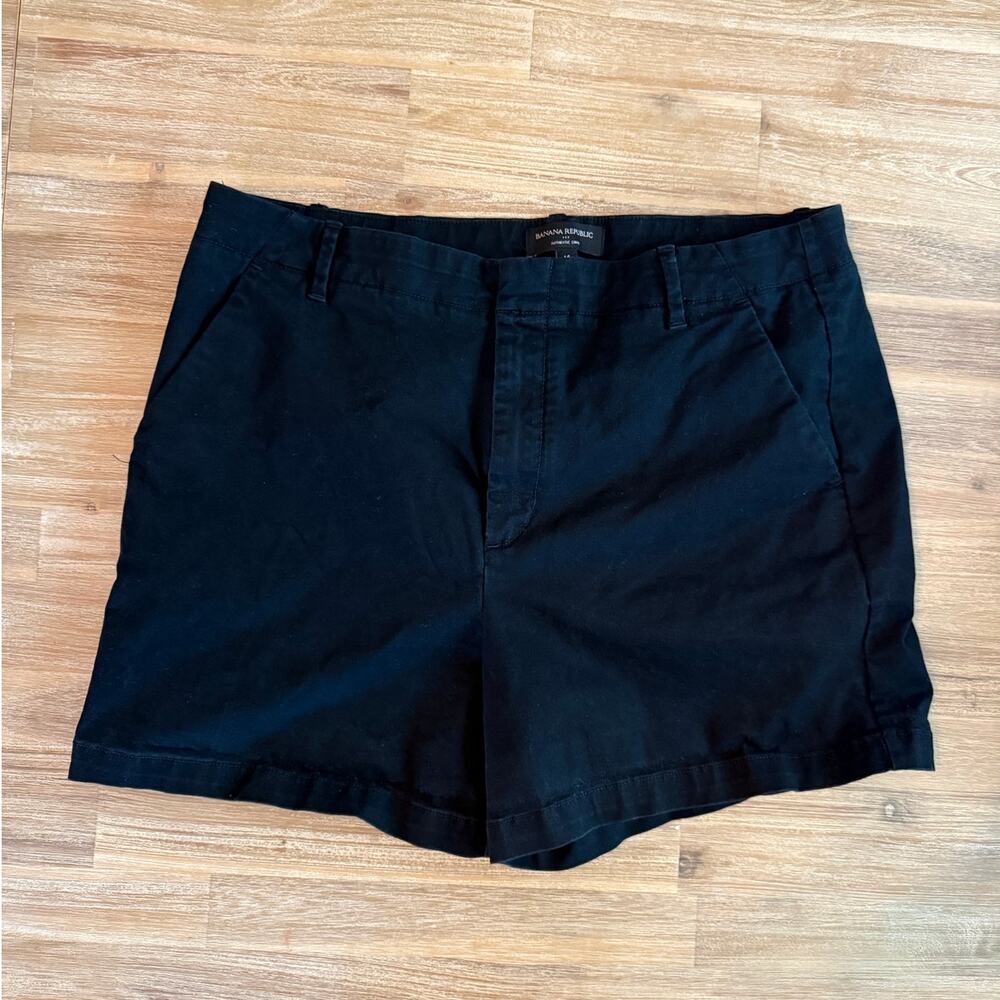 Banana Republic Black Chino Shorts Size 14 Cotton 90s Style XL Transitional